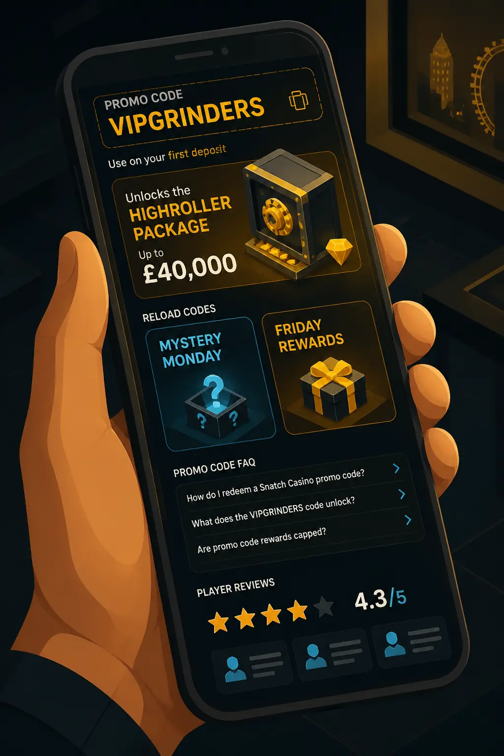 Snatch Casino Promo Code visual guide for Snatch Casino